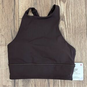 NWT Lululemon Energy High Neck LL Bra Size 2 In Espresso